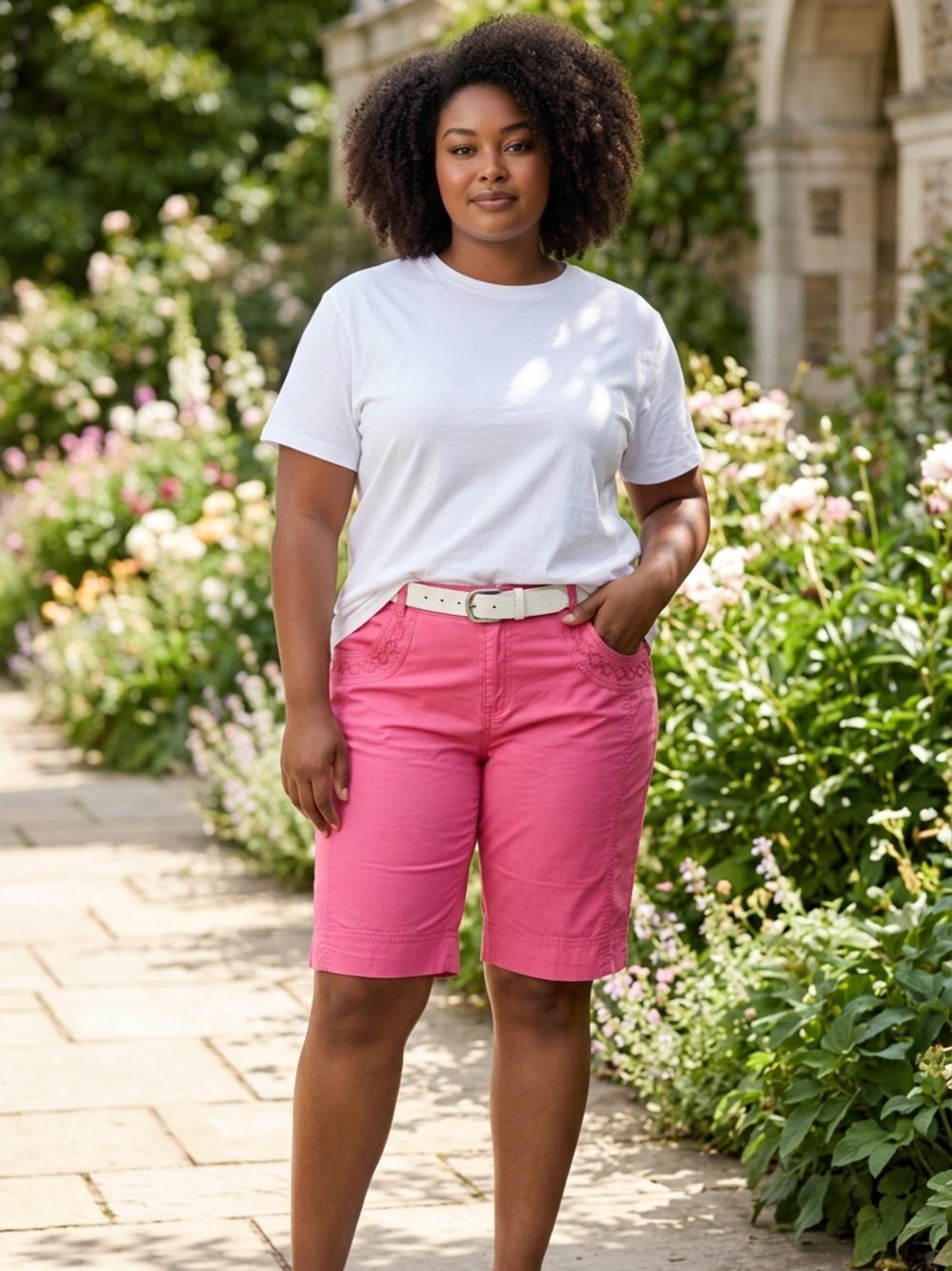 TRIBAL Women’s Pink Stretch Bermuda Shorts size 10